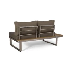 Sterling 4pc Outdoor Aluminum V Shaped 5 Seater Sofa With Cushions - Khaki/Natural - Christopher Knight Home -Christopher Knight Home GUEST b85b3522 8729 4029 98a9 74d6f9c82041