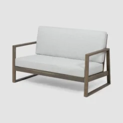 Belgian 4pc Acacia Wood Chat Set - Gray/Light Gray - Christopher Knight Home -Christopher Knight Home GUEST b8d94343 1199 4128 83f5 0d89ea2dc6d7