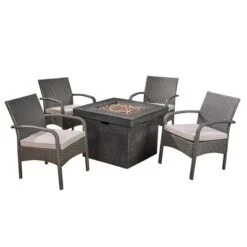 Christopher Knight Home Cordoba 5pc Iron Outdoor Patio Fire Pit Furniture Set -Christopher Knight Home GUEST b95929e7 eed4 4f7b b256 a059ab686b88