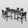 Nestor 7pc Acacia Wood Dining Set - Dark Gray/Light Gray - Christopher Knight Home
