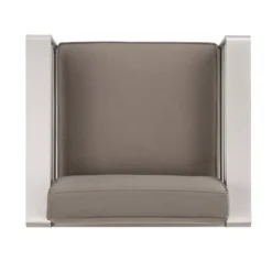 Cape Coral 5pc Outdoor 4 Seater Aluminum Chat Set With Fire Pit - Silver/Khaki - Christopher Knight Home -Christopher Knight Home GUEST bccb2af6 e682 4ba2 83cf 9f342445a511