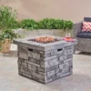 Angeles Outdoor Square Fire Pit - Gray - Christopher Knight Home