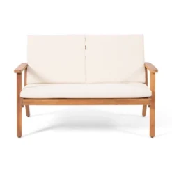 Temecula Outdoor Acacia Wood 4 Seater Chat Set With Cushions - Brown Patina/Cream - Christopher Knight Home -Christopher Knight Home GUEST c25b3bef c839 492b b0a4 691fdc82c9e7