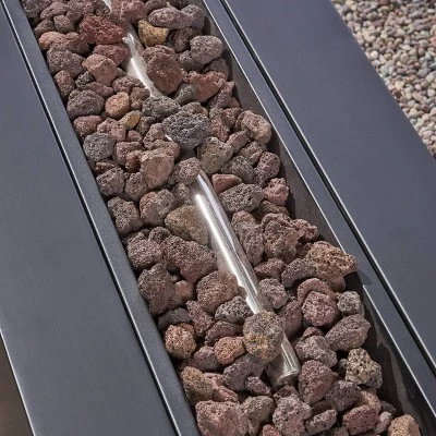 Thasos 10pc Acacia U-Shaped Farmhouse Sectional Sofa Set With Fire Pit - Gray/White/Dark Gray - Christopher Knight Home 2 Thasos 10pc Acacia U-Shaped Farmhouse Sectional Sofa Set With Fire Pit - Gray/White/Dark Gray - Christopher Knight Home - Image 2