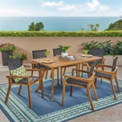 O'Shanter 7pc Acacia Dining Set - Christopher Knight Home -Christopher Knight Home GUEST c4b33ceb e14d 41a8 b407 ffa60cf7ea1b