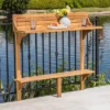 Rectangle Caribbean Acacia Wood Balcony Bar Table - Natural - Christopher Knight Home
