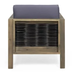 Linwood 2pk Outdoor Acacia Wood Club Chairs With Wicker Accents - Gray/Dark Gray - Christopher Knight Home -Christopher Knight Home GUEST c6460f9c f836 4839 b220 f9c82ef62aad