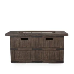 Arnton Outdoor 40000 BTU Rectangle Fire Pit Wood Brown - Christopher Knight Home -Christopher Knight Home GUEST c679c16f 3ccc 4cd7 aec8 0fd42f729455