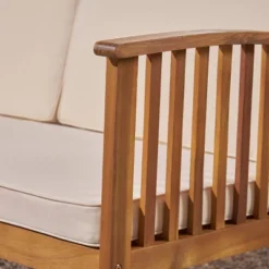 Carolina Acacia Wood Patio Sofa Teak - Christopher Knight Home -Christopher Knight Home GUEST ca4c8ff5 4aab 4312 86c2 d0a0323688c3