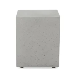 Aidan Outdoor Light Weight Concrete Square Tank Holder Side Table Light Gray - Christopher Knight Home -Christopher Knight Home GUEST cae11287 3321 49d2 a6fa 12f1f94b6aa6
