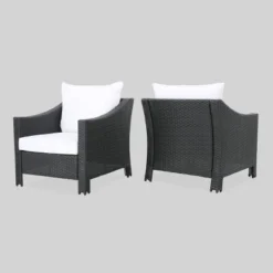 Antibes Set Of 2 Wicker Club Chair With Cushions - Christopher Knight Home -Christopher Knight Home GUEST cbdbadcc 3536 496a ae51 7a9c5921a1cb