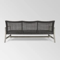 Hampton Wood & Wicker Sofa - Light Gray/Black - Christopher Knight Home -Christopher Knight Home GUEST cc32f479 ae3f 4acb 84ac 325b85697a8f