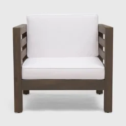 Oana Acacia Wood Club Chair - Gray/White - Christopher Knight Home -Christopher Knight Home GUEST ccc603a2 05c7 463c a664 747bfdc1b61d