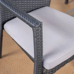 Stamford 5pc Acacia Wood & Wicker Patio Dining Set - Gray - Christopher Knight Home -Christopher Knight Home GUEST d2222363 17f6 4ac9 a3ea 35c7625fd8ed