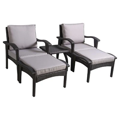Honolulu 5pc Wicker Patio Seating Set With Cushions - Gray - Christopher Knight Home 1 Honolulu 5pc Wicker Patio Seating Set With Cushions - Gray - Christopher Knight Home