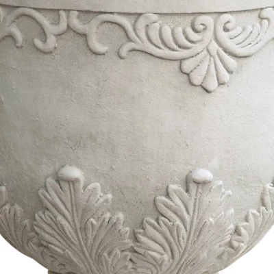 20" Wide Planter Urn Patio Moroccan Fiber Stone White - Christopher Knight Home 2 20" Wide Planter Urn Patio Moroccan Fiber Stone White - Christopher Knight Home - Image 2