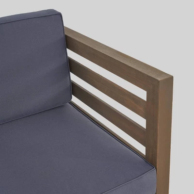 Oana 6pc Acacia Wood Sofa Chat Set - Gray/Dark Gray - Christopher Knight Home 3 Oana 6pc Acacia Wood Sofa Chat Set - Gray/Dark Gray - Christopher Knight Home - Image 3