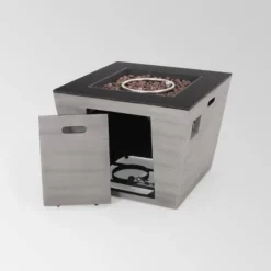 Langton Square 30" Light Weight Concrete Gas Fire Pit - Dark Gray -Christopher Knight Home GUEST d4be7764 b4dc 4820 86dc e318b5a9996c