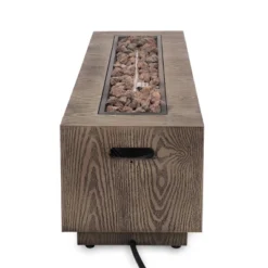 Wellington Outdoor 50000 BTU Rectangular Fire Pit Wood Pattern Brown - Christopher Knight Home -Christopher Knight Home GUEST d53f477a 1ca8 43f1 9f19 e474ceeec3aa
