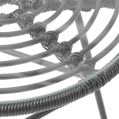 Beulah 3pc Patio Wicker Chat Set - White/Beige/Black - Christopher Knight Home 2 Beulah 3pc Patio Wicker Chat Set - White/Beige/Black - Christopher Knight Home - Image 2