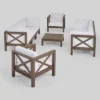 Brava 9pc Acaia Wood Patio Conversation Set - Christopher Knight Home