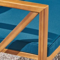 Andora 2pc Acacia Wood Loveseat Set - Brown/Dark Teal - Christopher Knight Home -Christopher Knight Home GUEST d65767cf 5372 4679 a802 a58fc3edba1a