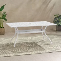 Phoenix Rectangle Aluminum Dining Table - White - Christopher Knight Home -Christopher Knight Home GUEST d98d2f8b d734 4924 b190 38f597e8a684