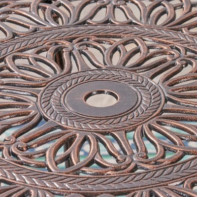 Tucson 32.5" Round Cast Aluminum Dining Table - Copper - Christopher Knight Home 5 Tucson 32.5" Round Cast Aluminum Dining Table - Copper - Christopher Knight Home - Image 5