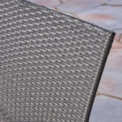 Sanders 3pc Acacia Wood & Wicker Bistro Set - Gray - Christopher Knight Home -Christopher Knight Home GUEST dc29ef8f 9f07 4ad9 ac31 a4d56d06d9bb