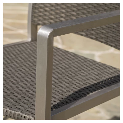 Cape Coral 4pk All-Weather Wicker/Metal Patio Barstools - Gray - Christopher Knight Home 2 Cape Coral 4pk All-Weather Wicker/Metal Patio Barstools - Gray - Christopher Knight Home - Image 2