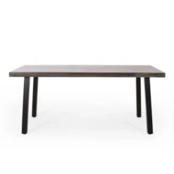 Pointe 3pc Outdoor Modern Industrial Aluminum Dining Set With Benches Gray/Matte Black - Christopher Knight Home -Christopher Knight Home GUEST dd15c144 64ae 42ea 8b09 7f146c1a93a4