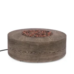 Senoia Outdoor Round Fire Pit With Tank Holder - Brown - Christopher Knight Home -Christopher Knight Home GUEST dd62a29f 269a 4873 9d85 4a6e4fd0f674