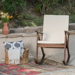 Gus Acacia Wood Patio Rocking Chair - Christopher Knight Home