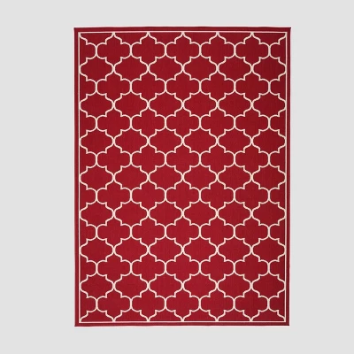 Thornhill Geometric Outdoor Rug Red/Ivory - Christopher Knight Home 6 Thornhill Geometric Outdoor Rug Red/Ivory - Christopher Knight Home - Image 6