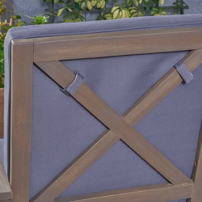 Candel 2pk Acacia Wood Rocking Chairs - Gray - Christopher Knight Home 3 Candel 2pk Acacia Wood Rocking Chairs - Gray - Christopher Knight Home - Image 3