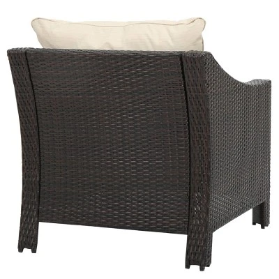 Antibes 3pc Wicker Chat Set With Cushions - Christopher Knight Home 3 Antibes 3pc Wicker Chat Set With Cushions - Christopher Knight Home - Image 3