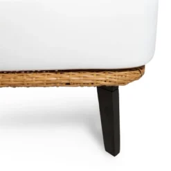 Nic Outdoor Wicker Club Chair With Cushion - Light Brown/White - Christopher Knight Home -Christopher Knight Home GUEST e0e7b860 aedf 4569 aba4 0b74ddb4f9f8