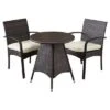 Peterson 3pc Wicker Patio Bistro Set With Cushions - Brown - Christopher Knight Home