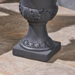 19" Wide Planter Delphine Lightweight Patio Urn Black - Christopher Knight Home -Christopher Knight Home GUEST e3605921 4825 4310 a2fd 5155fb635bf3