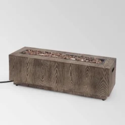 Wellington 48" Rectangular Iron Gas Fire Pit With Tank Holder - Brown - Christopher Knight Home -Christopher Knight Home GUEST e450a4bd 2e52 4b10 99bc 1915ddbecb11