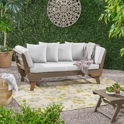 Ottavio Acacia Wood Outdoor Patio Daybed - Gray - Christopher Knight Home 1 Ottavio Acacia Wood Outdoor Patio Daybed - Gray - Christopher Knight Home