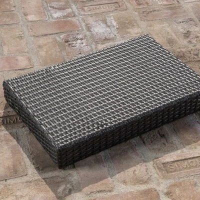 Salem 2pc Wicker Armed Chaise Lounge With Side Table - Gray - Christopher Knight Home 3 Salem 2pc Wicker Armed Chaise Lounge With Side Table - Gray - Christopher Knight Home - Image 3