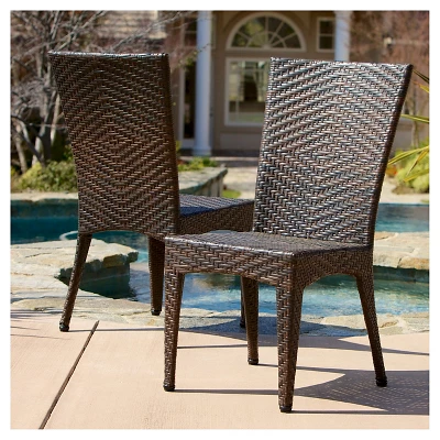 Brooke Set Of 2 Wicker Patio Chairs - Multi Brown - Christopher Knight Home 1 Brooke Set Of 2 Wicker Patio Chairs - Multi Brown - Christopher Knight Home
