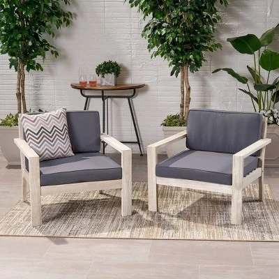 Santa Ana 2pk Acacia Club Accent Chairs Brushed Light Gray - Christopher Knight Home 6 Santa Ana 2pk Acacia Club Accent Chairs Brushed Light Gray - Christopher Knight Home - Image 6