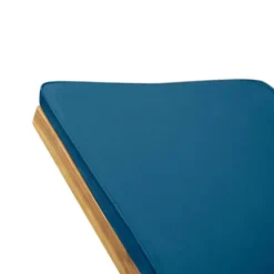 Kyoto 3pc Outdoor Acacia Wood Chaise Lounge Set With Cushions - Teak/Blue - Christopher Knight Home -Christopher Knight Home GUEST e65c8e75 0134 44f1 a7ef 045c4de1c922