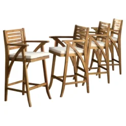 Hermosa 4pk Acacia Wood Patio Barstools - Christopher Knight Home -Christopher Knight Home GUEST e68b03db 7117 4c90 a79e 9fa0bdbe71fa