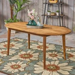 Stamford Oval Acacia Wood Dining Table - Teak - Christopher Knight Home