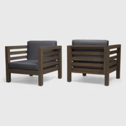 Oana 2PK Acacia Wood Club Chairs - Christopher Knight Home -Christopher Knight Home GUEST e991d2d6 bf1d 4f0c 8ce9 6f2536b6d32b