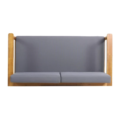 Magnolia Patio Acacia Wood Loveseat - Teak/Dark Gray - Christopher Knight Home 5 Magnolia Patio Acacia Wood Loveseat - Teak/Dark Gray - Christopher Knight Home - Image 5
