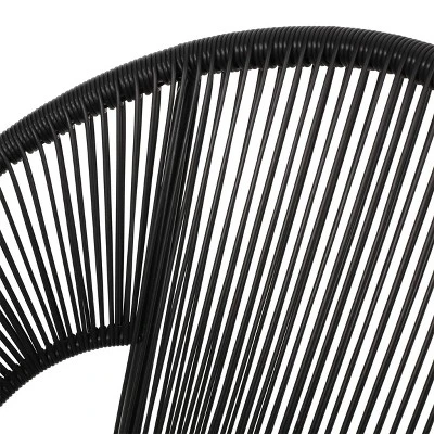 Condessa Patio Hammock Weave Loveseat Bench - Black - Christopher Knight Home 2 Condessa Patio Hammock Weave Loveseat Bench - Black - Christopher Knight Home - Image 2